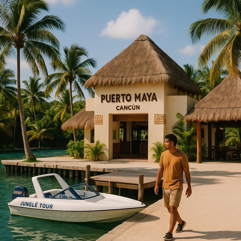 Puerto Maya Cancún - Jungle Tour, Speed Boat, Snorkel & Mayan Experience