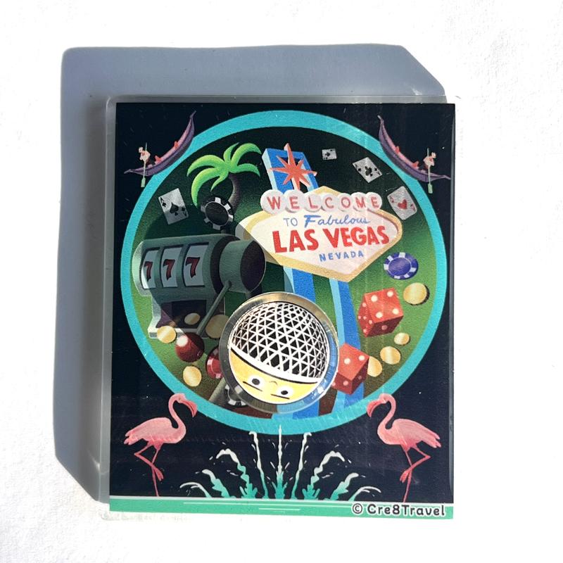 Las Vegas Acrylic Magnet with Rotating Sphere