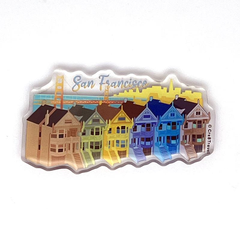 San Francisco Painted Ladies Acrylic Magnet: