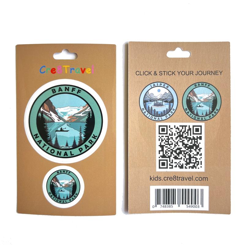 Banff National Park Sticker Pack – 2 Vinyl Stickers (2" + 1") | Canadian Rockies Souvenir | Travel Gift for Families & Outdoor Lovers | Cre8Travel Series