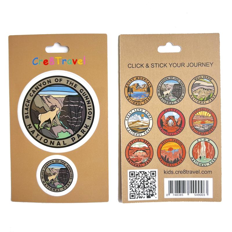 Black Canyon of the Gunnison National Park Sticker Pack – 2 Vinyl Stickers (2" + 1") | Colorado Canyon Souvenir | Travel Gift for Families & Outdoor Lovers | Cre8Travel Series