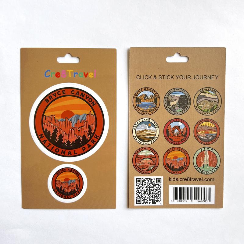 Bryce Canyon National Park Sticker Pack – 2 Vinyl Stickers (2" + 1") | Hoodoo Canyon Souvenir | Outdoor Travel Gift for Families & Collectors | Cre8Travel Series