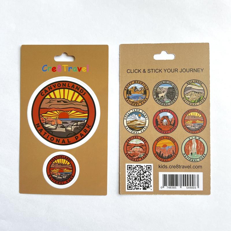 Canyonlands National Park Sticker Pack – 2 Vinyl Stickers (2" + 1") | Utah Desert Souvenir | Adventure Gift for Hikers, Families & Travelers | Cre8Travel Series