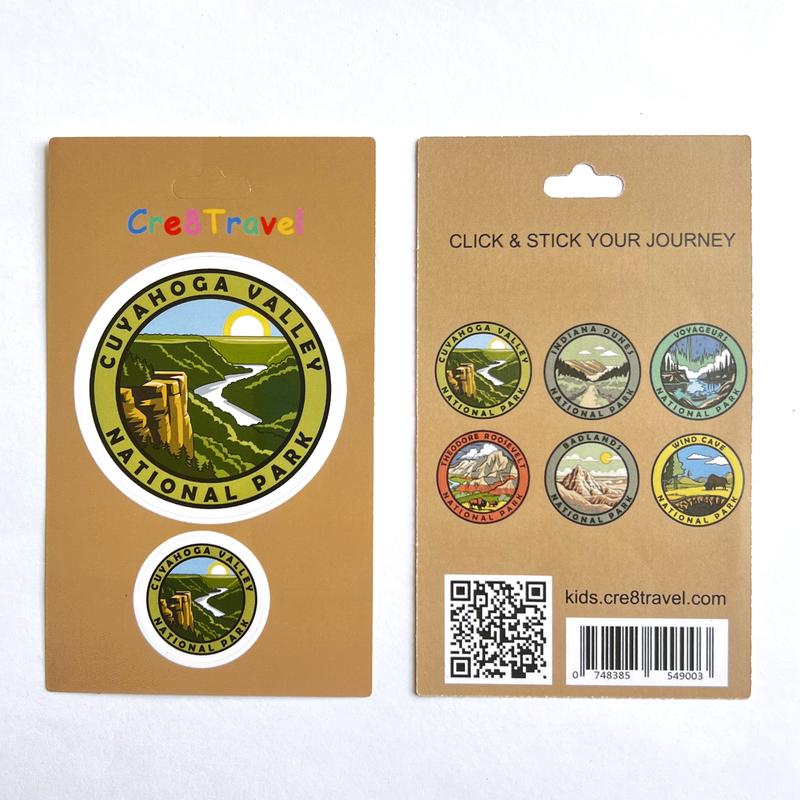 Cuyahoga Valley National Park Sticker Pack – 2 Vinyl Stickers (2" + 1") | Midwest River Valley Souvenir | Travel Gift for Families, Hikers & Collectors | Cre8Travel Series