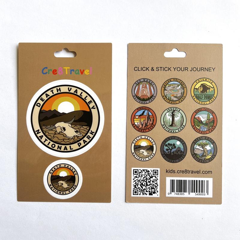 Death Valley National Park Sticker Pack – 2 Vinyl Stickers (2" + 1") | Desert Landscape Souvenir | Travel Gift for Nature Lovers & Collectors | Cre8Travel Series