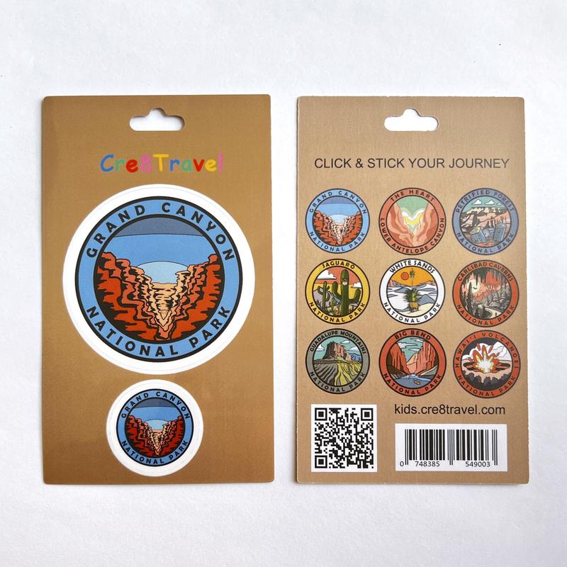 Grand Canyon National Park Sticker Pack – 2 Vinyl Stickers (2" + 1") | Southwest Desert Souvenir | Adventure Gift for Families, Hikers & Collectors | Cre8Travel Series