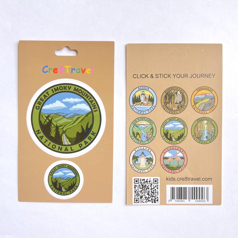 Great Smoky Mountains National Park Sticker Pack – 2 Vinyl Stickers (2" + 1") | Mountain Ridge Souvenir | Family Travel Gift for Hikers & Collectors | Cre8Travel Series