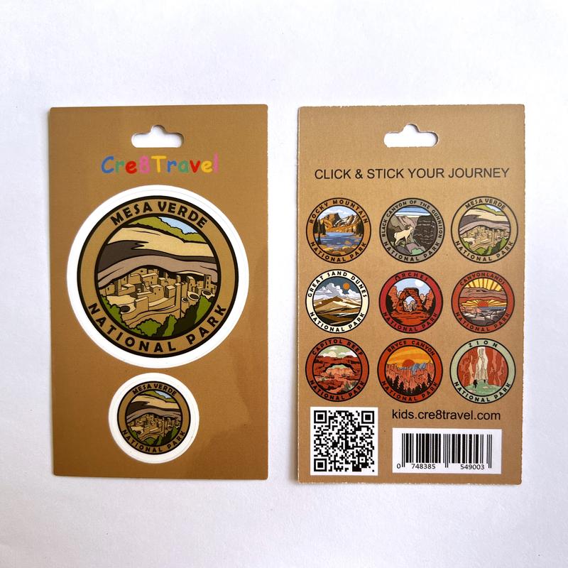 Mesa Verde National Park Sticker Set – 2-Pack Vinyl Stickers (2" + 1") | Cre8Travel Ancient Cliff Dwelling Series | Colorado Travel Decal