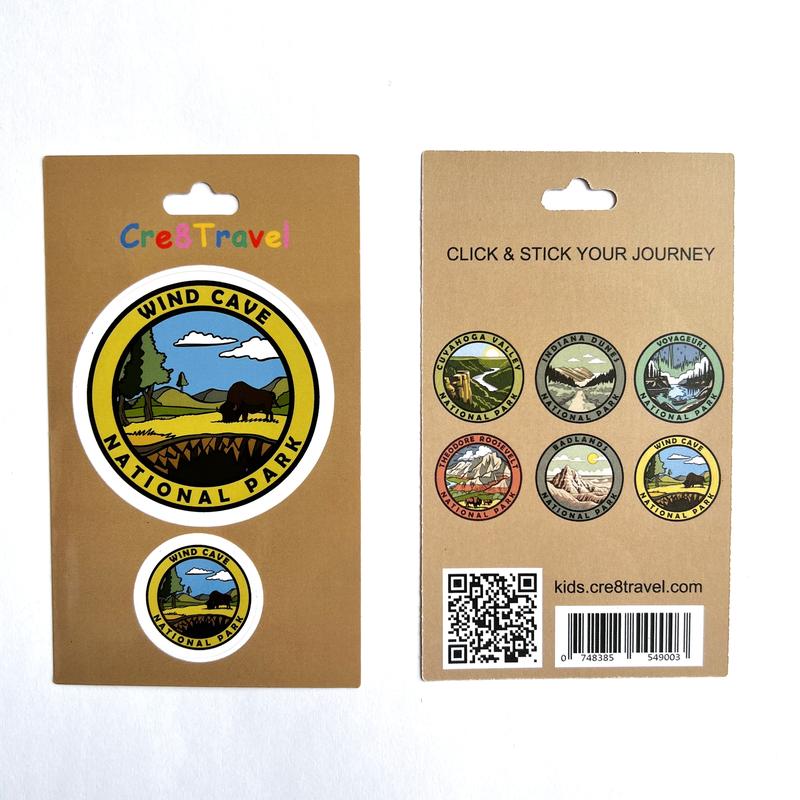  Wind Cave National Park Magnet – Boxwork & Bison | 52mm Black Nickel Enamel-Copy