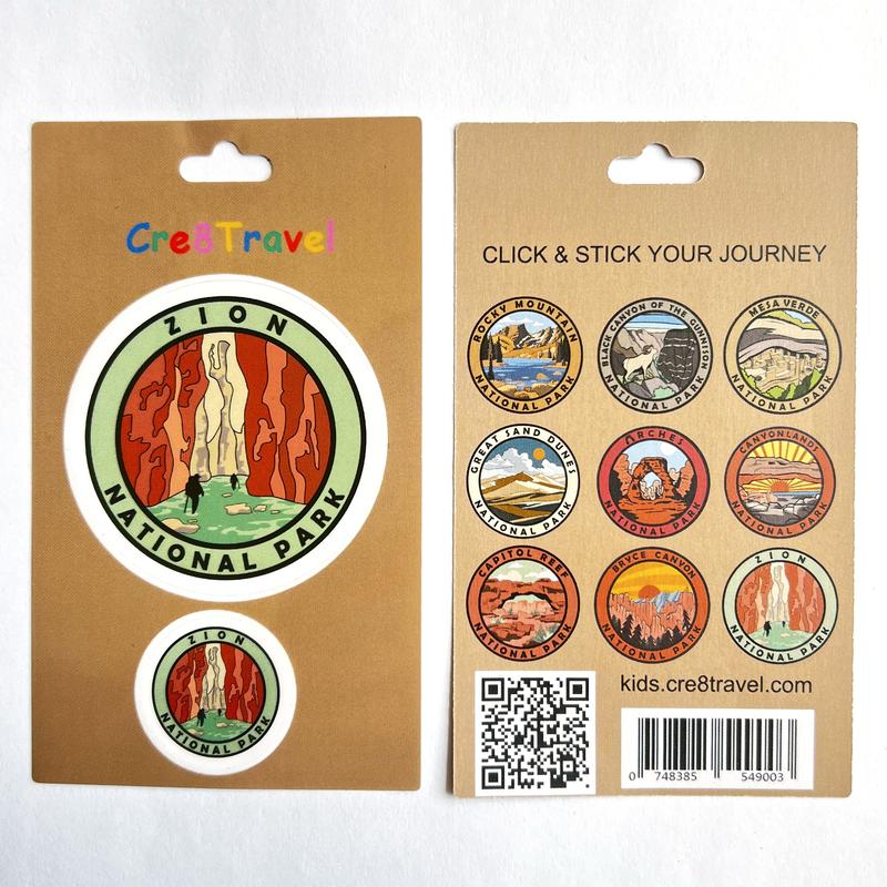 Zion National Park Sticker Set – The Narrows Edition | Waterproof Vinyl Stickers (2" & 1") | Cre8Travel Travel Souvenir