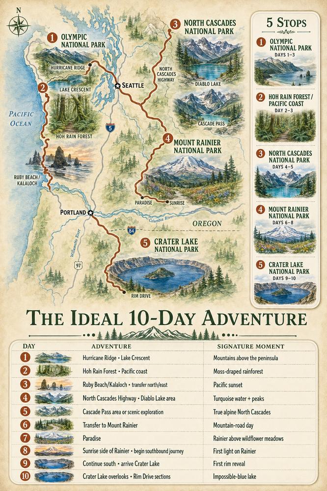 Pacific Northwest Wild Peaks & Volcanoes detail